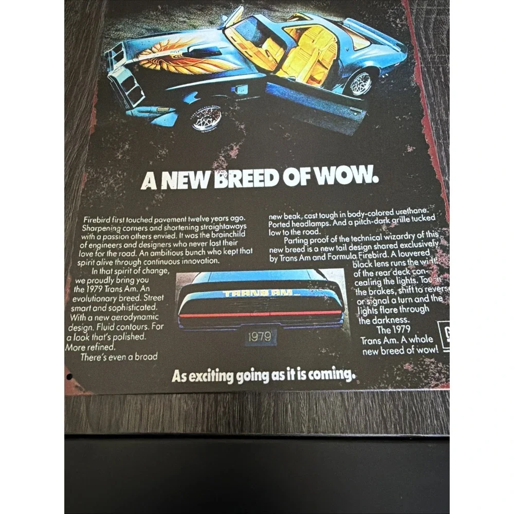 1979 Pontiac Trans Am Tin Sign Vintage Metal Car Ad Wall Decor Firebird Garage